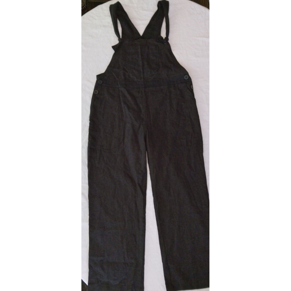 Selva Negra Jumpsuit Overalls Black Linen Blend Womens Size 4 - Picture 4 of 11